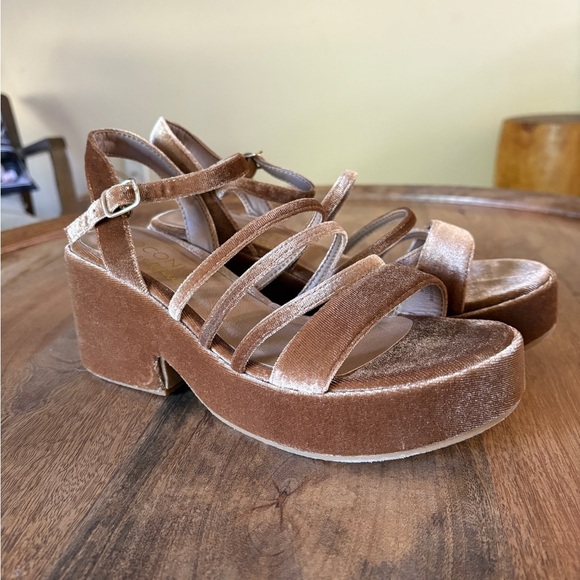 Coconuts by Matisse stargaze brown platform Sandal Heels size 9 - Picture 2 of 8